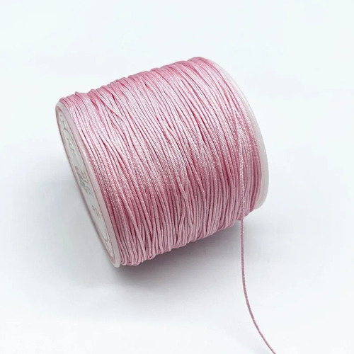 Rollo Hilo Chino 0.8mm Insumo De Bisutería Todo Los Colores Rosa Claro