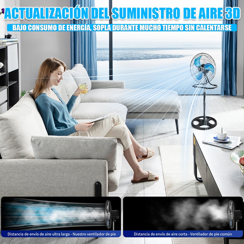 Ventilador 3en1 18 Pulgadas Con 3 Aspas Oscilante 3pcs