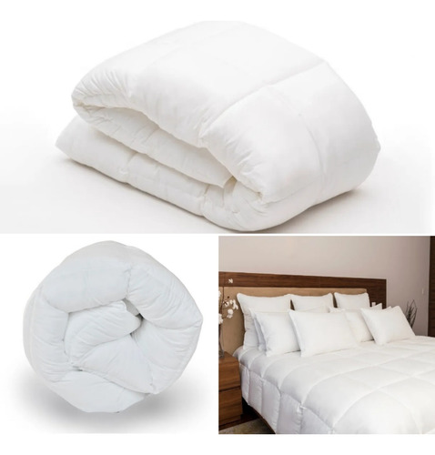 Edredon Duvet Blanco Matrimonial/queen Size Fibra Gel