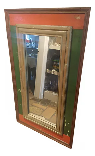 comprar Espejo Rústico Grande Marco De Madera Impecable 1.50 Mts