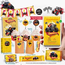 Comprar Kit Imprimible Monster Trucks Hot Wheels Candy Bar 