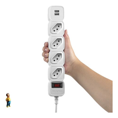 Imagem 1 de 4 de Epe 204 Usb Protetor Eletrônico 4 Tomadas 2 P/usb Intelbras
