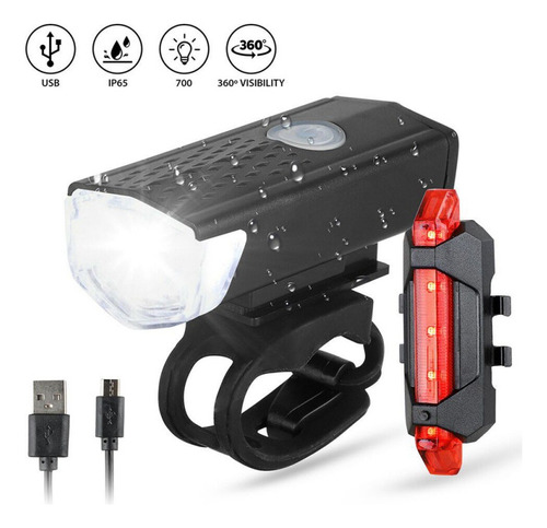 Juego De Tres Piezas De Faros Y Luces Traseras Para Biciclet