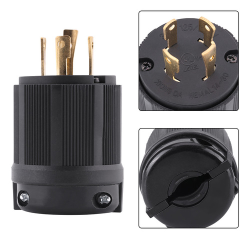 Bloqueo Giratorio Eléctrico Nema L14-30p 30a, 125 V-250 V, 4