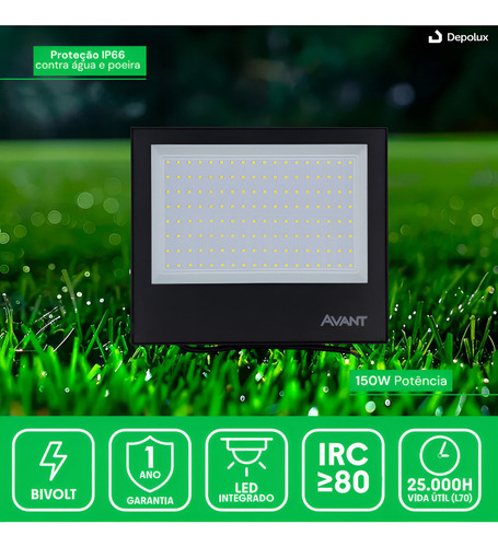 Kit 20 Refletor Led 150w Holofote Externo Ip65 Prova D'água