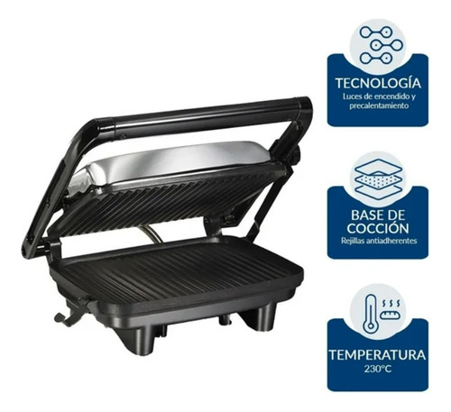 Sandwichera Hamilton Beach Panini Gourmet Negra Plata/negro