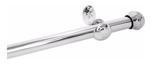 Kit Varão Cromado 2 Metros Simples 19mm Para Cortina Padrão