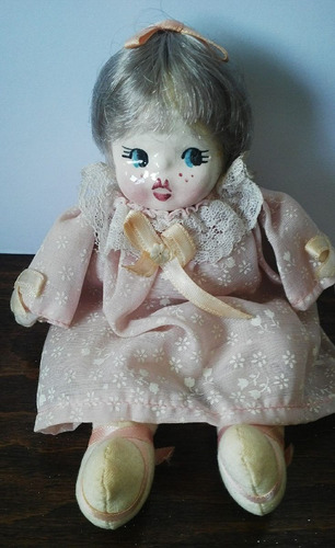 Antigua Muñeca, Cabeza De Porcelana Década50 Fina, Importada