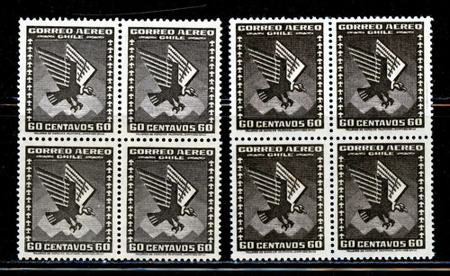 Sellos Aéreos Internacionales, Con Filigrana. Chile 1934-55.