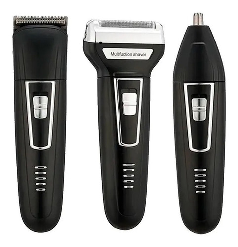 Imagen 8 de 10 de Maquina De Afeitar Recargable Geemy 3 En1 Inalámbrica Gm-573