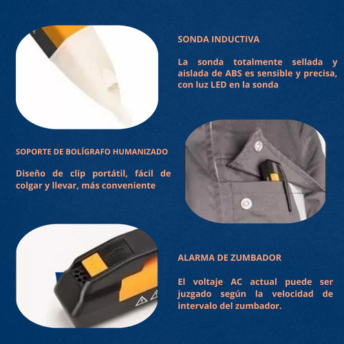 Paquete De 2 Probadores De Voltaje Sin Contacto Cat Ii 1000v
