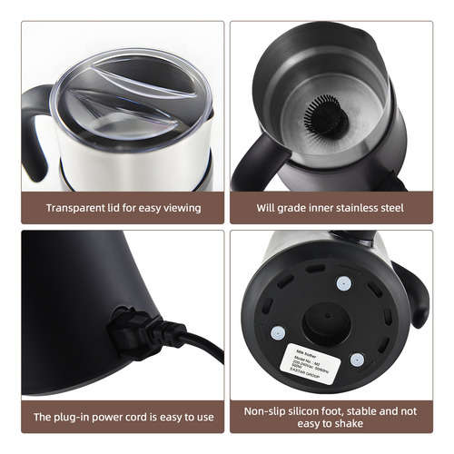 Espumador De Leche Eléctrico Cold Foam Maker 5 En 1, 24 Oz/7