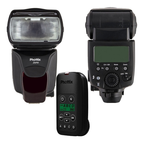 Imagen 1 de 10 de Kit 2x Flashes Phottix Juno + Emisor P/ Canon Nikon Fuji