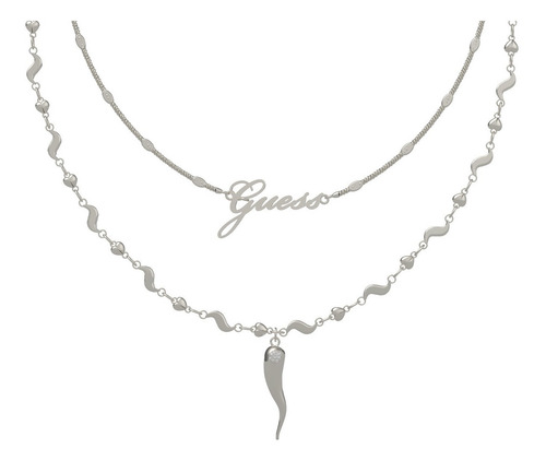 Imagen 3 de 5 de Collar Para Mujer Guess Crystal Beauty Color Plata