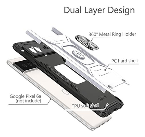 Funda Para Google Pixel 6 Plateado Piel Sintetica