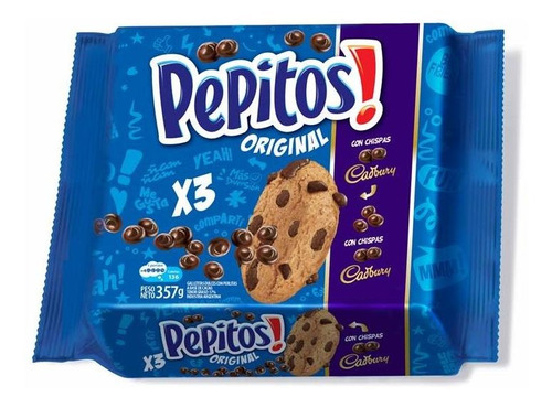 Pack X 3 Unid. Galletitas   357 Gr Pepitos Galletitas Dulce