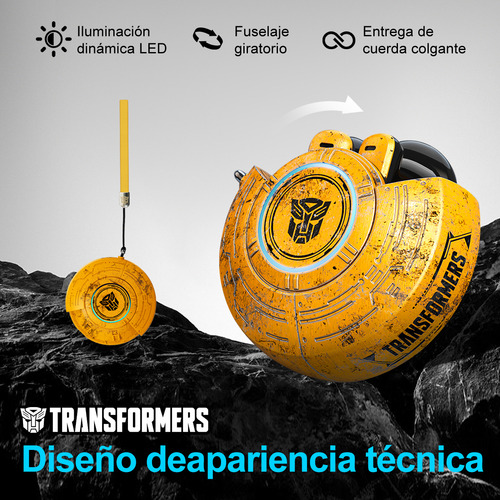 Transformer TF-T31 Auriculares Gamer Cyberpunk | ANC + Luces LED | Modo Competitivo y Sonido Surround para Clashes de LoL y MEXCOM Esports 丨 Amarillo - Bumblebee
