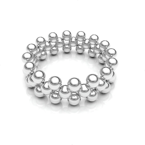 Imagen 1 de 9 de Anillo Bolitas 3 Lineas De Plata .925 Agálea Joyería
