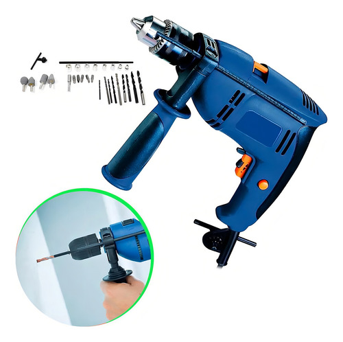 Furadeira Impacto 110v Importway + Maleta + 27 Acessórios