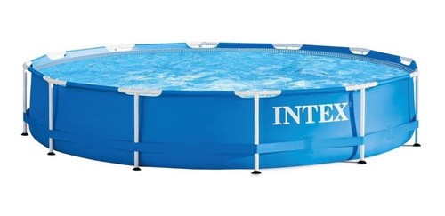Alberca estructural redonda Intex 28211 con capacidad de 1718 galones de 3.66cm de largo x 3.66cm de ancho de 12 ft de diámetro azul