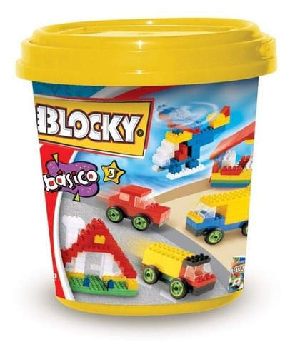 Blocky Balde 3 Con Ladrillos Basicos 200 Pzs Mt3 01-0611 Ttm