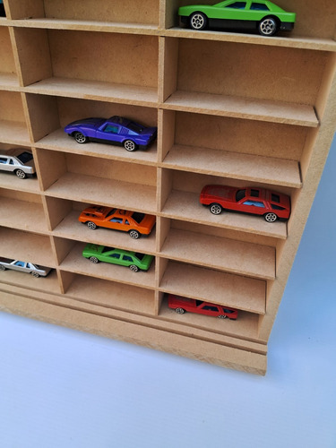 Repisa Hot Wheels 120 Autos. Con Ranura Doble Natural