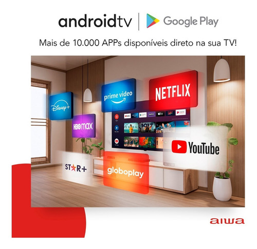 Smart Tv 32'' Android Dolby Aws-tv-32-bl-02-a Aiwa Bivolt