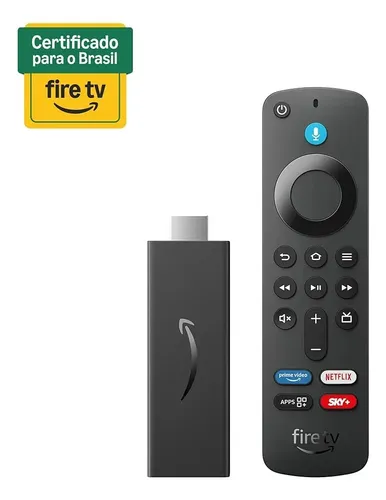 Amazon Stick HD Fire TV 3ª geração de voz Full HD 8GB preto com