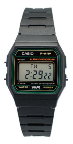 Reloj Casio F91w_3dg Negro Hombre