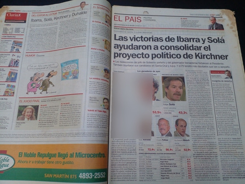 Diario Clarín 15/9/2003 Triunfo Ibarra Capital Solá E (Usado)