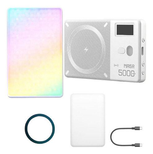 Iluminador Led Rgb Godox Ma5r Power Bank Para Celular Selfie Estrutura Branca 127/220v