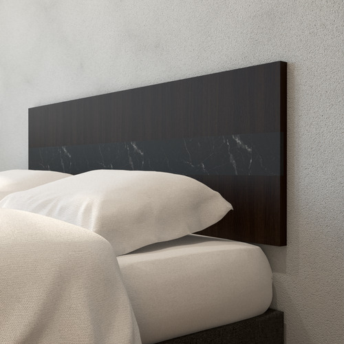 Cabecera Matrimonial De Pared Minimalista Con Carrara Negro Color Chocolate Texturizado /carrara