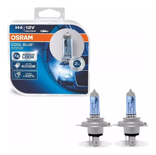 Lampada Osram Cool Blue Intense H4 Par Xenon Look 4200k 55w