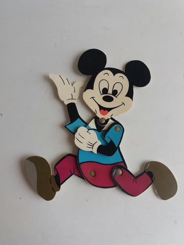 Antigua Figura Disney Mickey Mouse Jebe Duro Con Remaches 