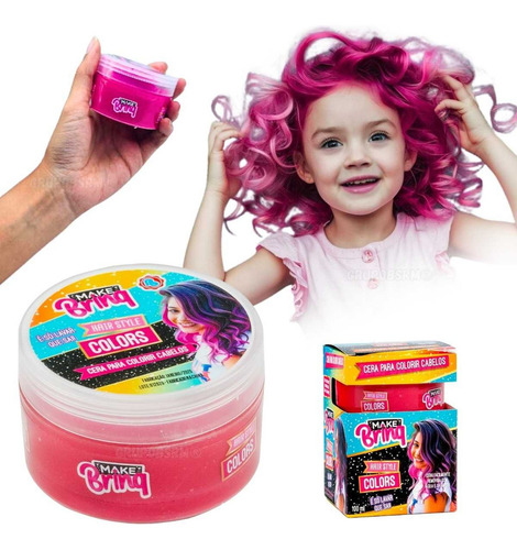 Gel Lavável Colorir Cabelo Rosa Roxo Presente Natal Menina