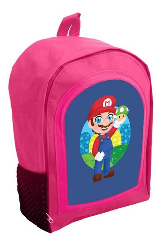 Mochila Infantil Rosa Nena Nene Mario Bros Tt226