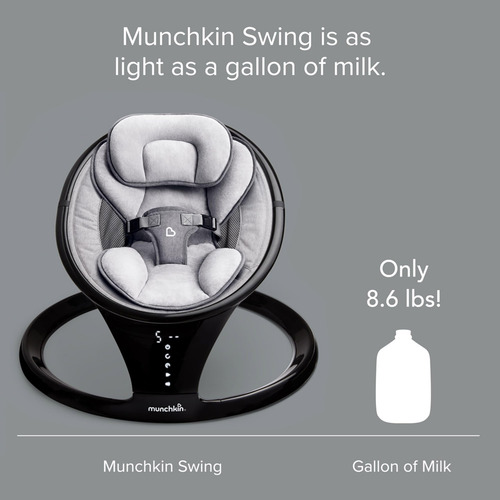 Baby Swing Munchkin Portátil Bluetooth Natural Sway Preto