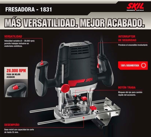 Fresadora Router Skil Rebajadora Tupi + Kit Maletin 13 Acces