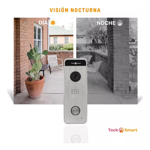 Tock Smart Kit Videoportero Timbre Interfon Wifi App Movil Audio Cámara Color Blanco TS