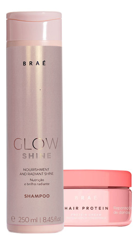 Kit Braé Glow Shine Shampoo E Hair Protein (2 Produtos)