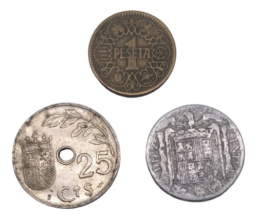 Monedas España Segunda República 3 Piezas Años 30's Y 40's