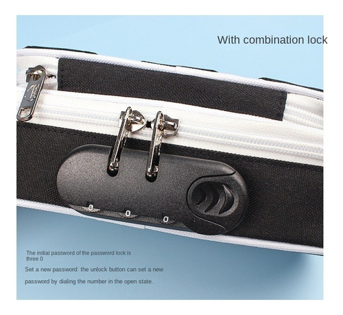 Estuche Para Lápices Con Fútbol Candado De Combinación 23cm