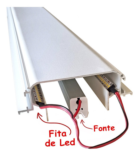 Perfil De Aluminio 2m Embutir Gesso No Frame Sem Borda Sanca