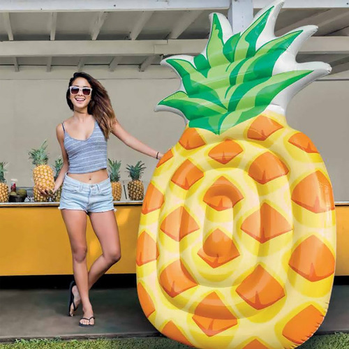 Colchoneta Inflable Intex Anana Piña Flotador Parche 58761 Amarillo