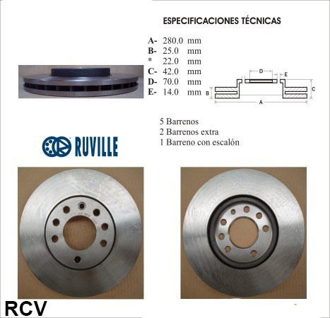 Disco Frenos Delantero Para Chevrolet Astra Vagontea 2002