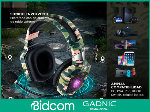 Auriculares Gamer Onikuma Con Micrófono Y Luz Rgb Led Pc
