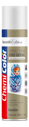Spray Chemicolor Verniz Incolor Brilhante 400ml/250g.
