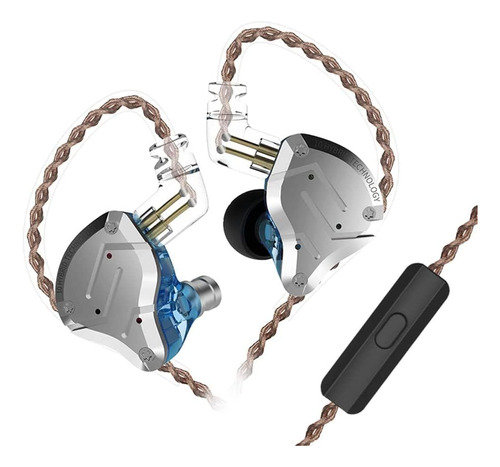 Audífonos Kz, Con Micrófono, Con Cable Abatible, Azules