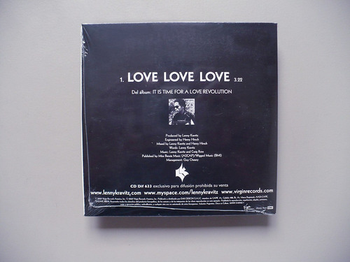 Lenny Kravitz Love Love Love Cd Promo Difusión Garovende (Usado)