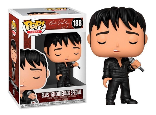 Funko Pop Rocks: Elvis Presley 68 Comeback Special #188